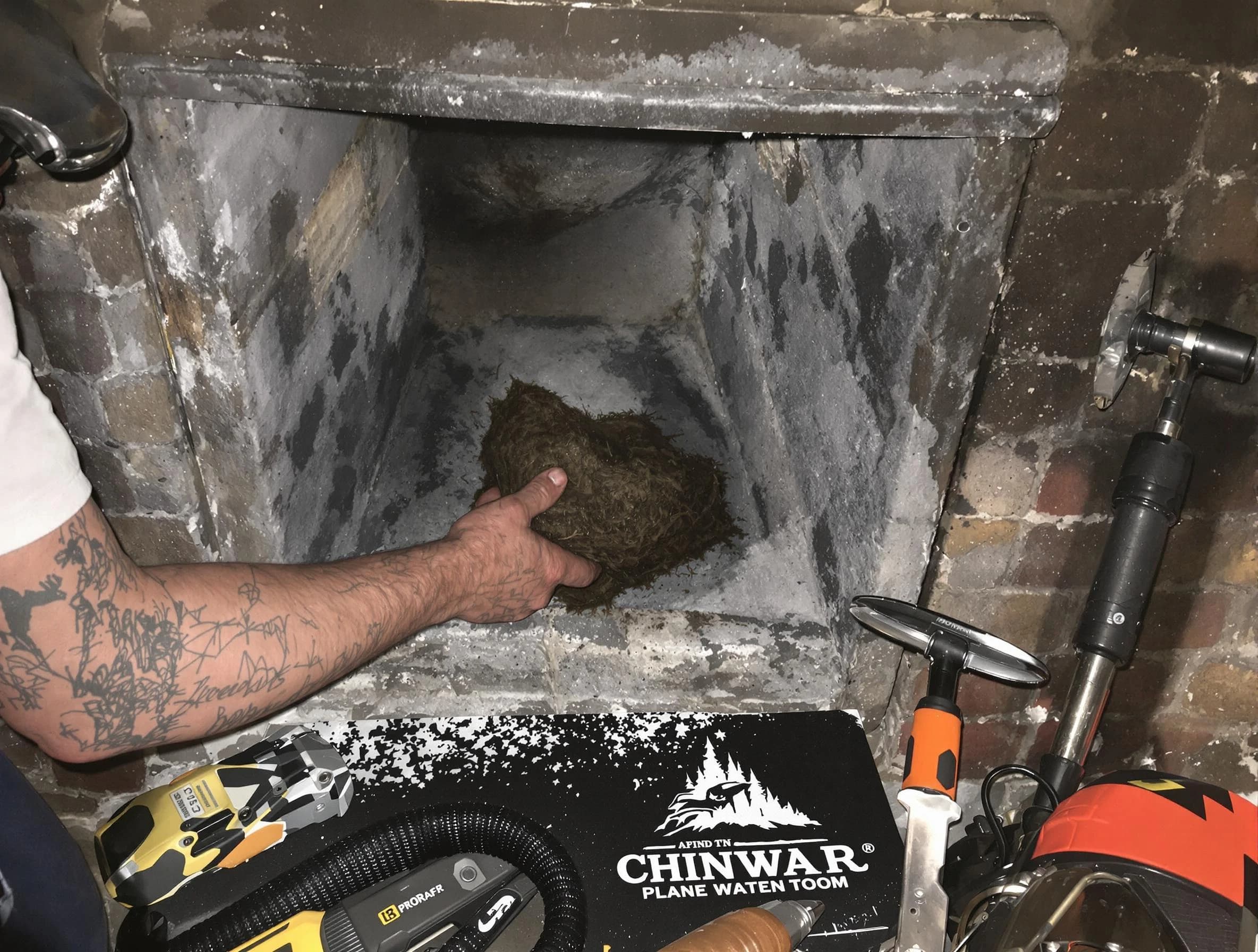 Forest Hills Chimney Sweep safely removing debris and screening chimney in Forest Hills, TN