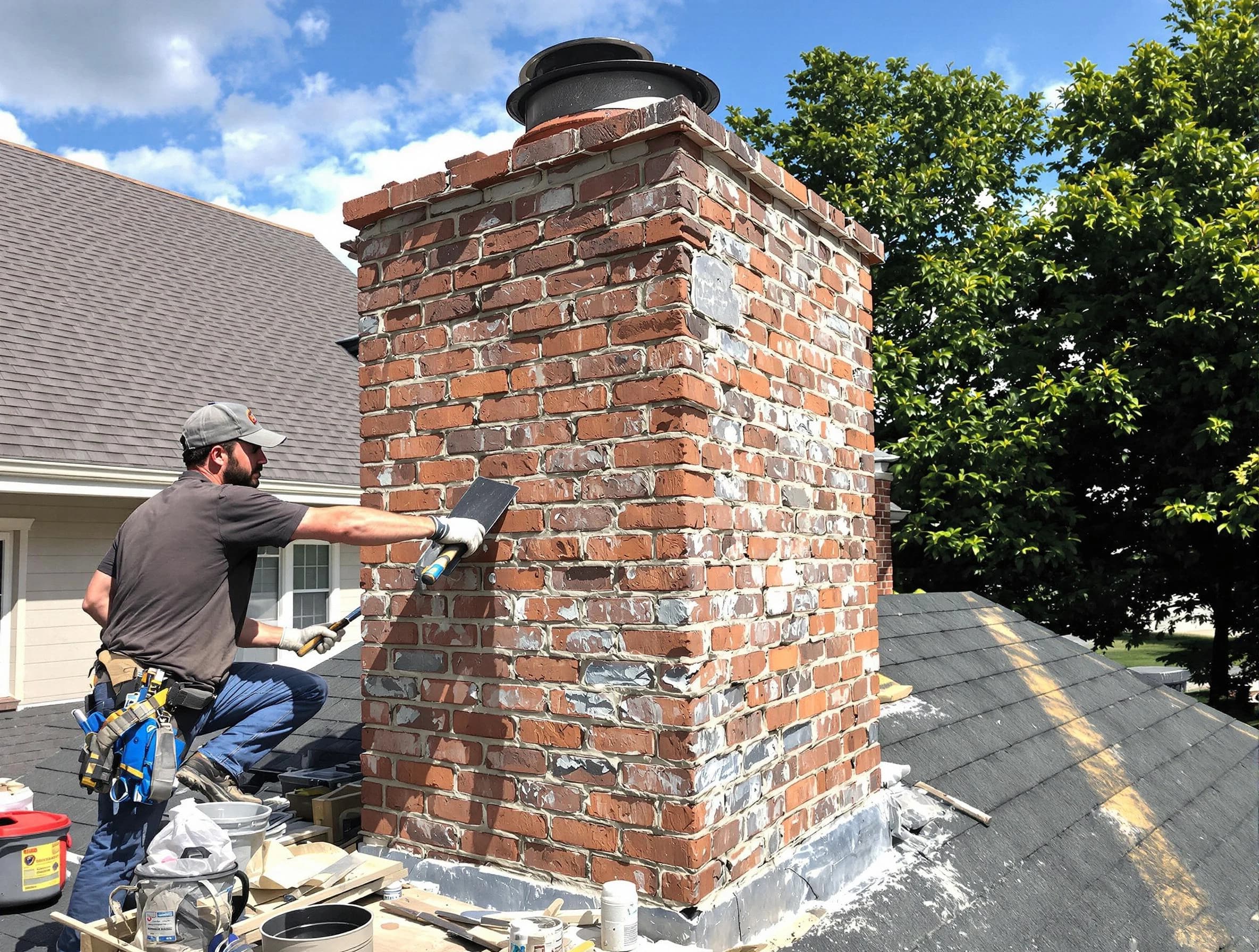 Completed chimney rebuild by Forest Hills Chimney Sweep in Forest Hills, TN