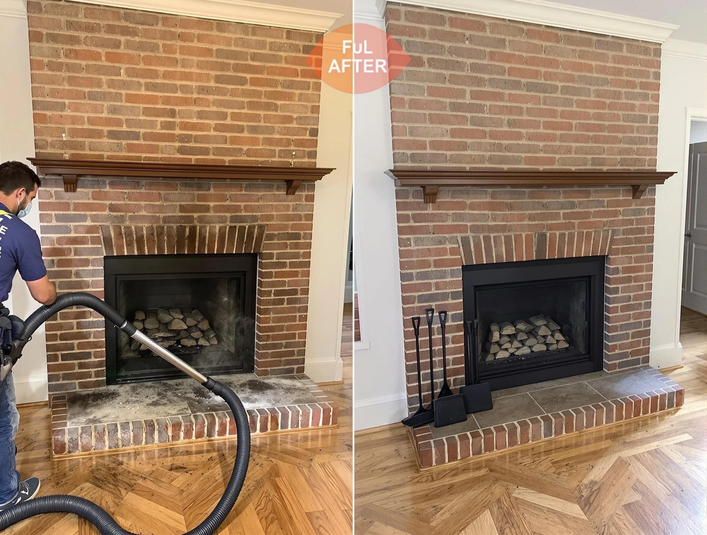 Forest Hills Chimney Sweep carefully sanitizing a fireplace in Forest Hills, TN