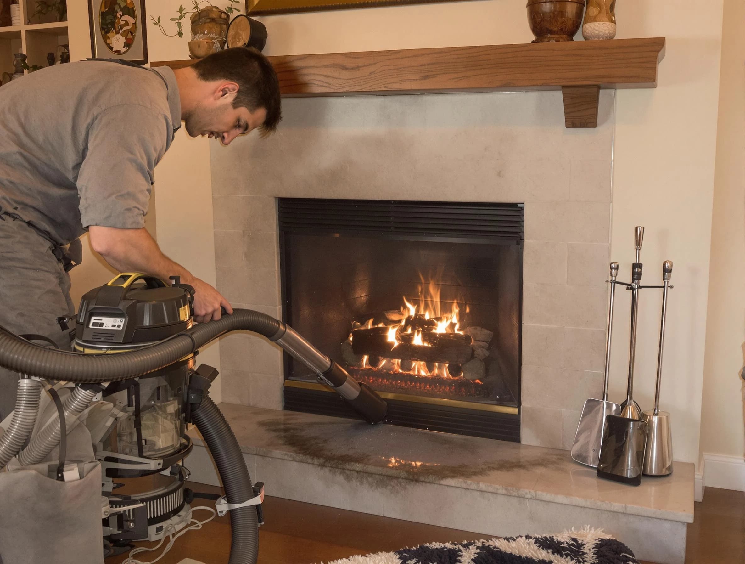 Routine fireplace upkeep by Forest Hills Chimney Sweep in Forest Hills, TN