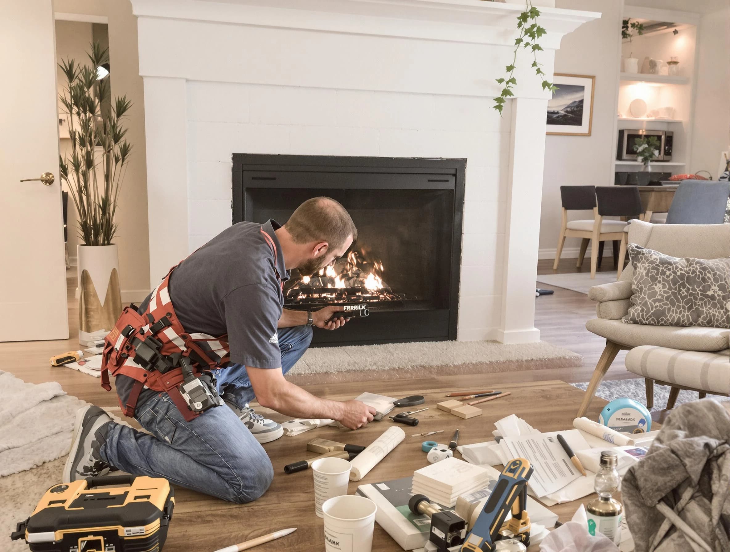 Forest Hills Chimney Sweep performing fireplace repair in Forest Hills, TN