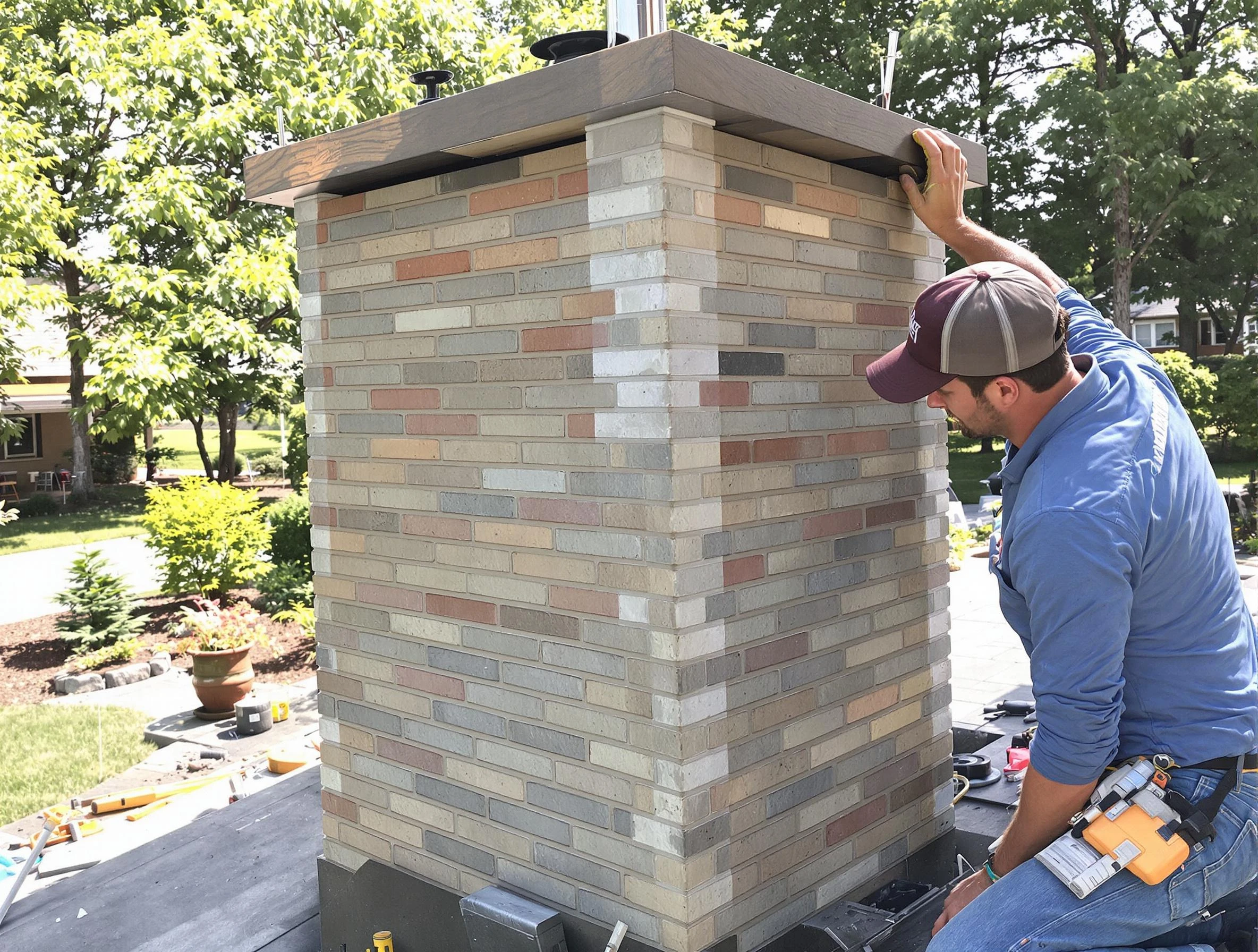 Forest Hills Chimney Sweep completing a modern chimney remodel in Forest Hills, TN