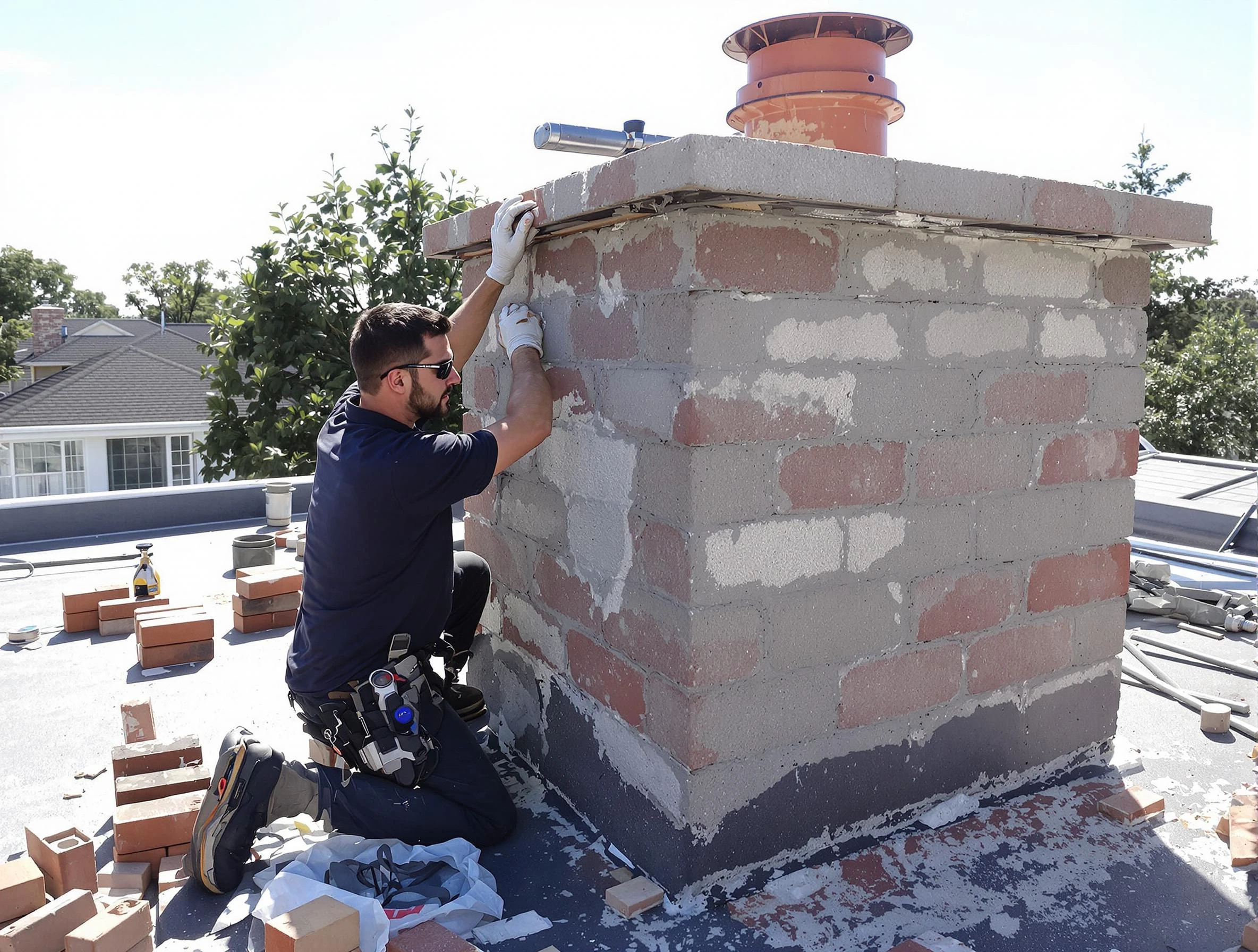 Advanced chimney repair process by Forest Hills Chimney Sweep in Forest Hills, TN