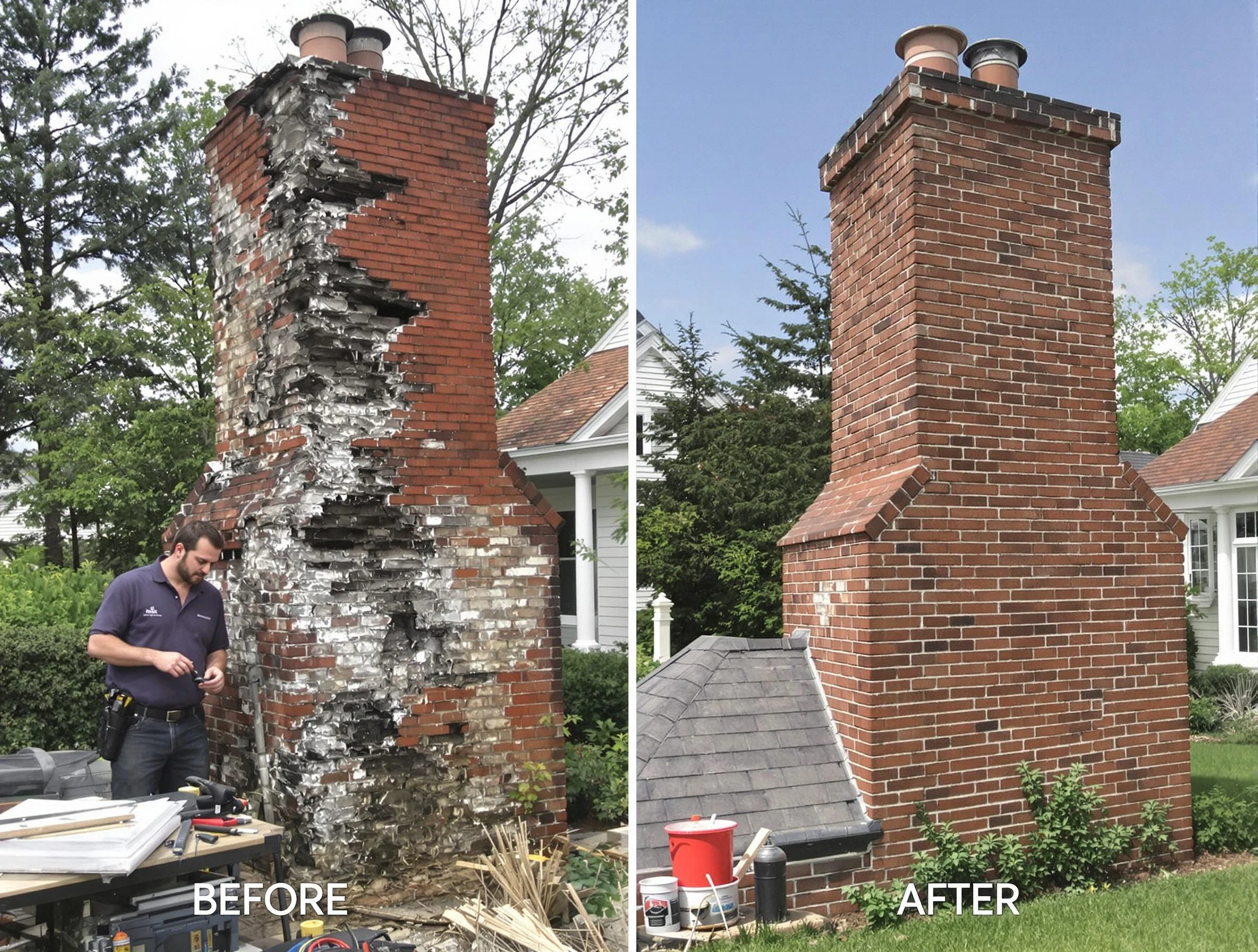 Forest Hills Chimney Sweep performing a full chimney restoration in Forest Hills, TN