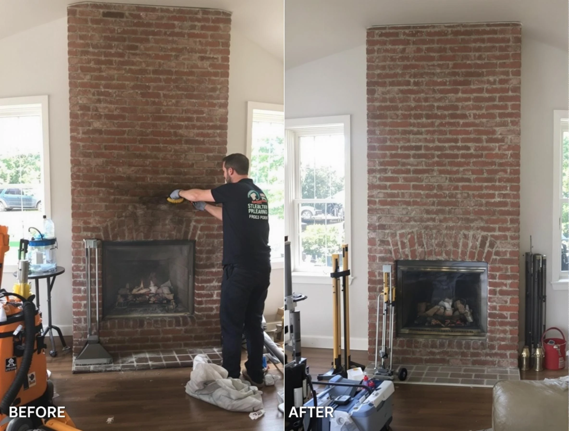 Finished chimney sweeping service by Forest Hills Chimney Sweep in Forest Hills, TN