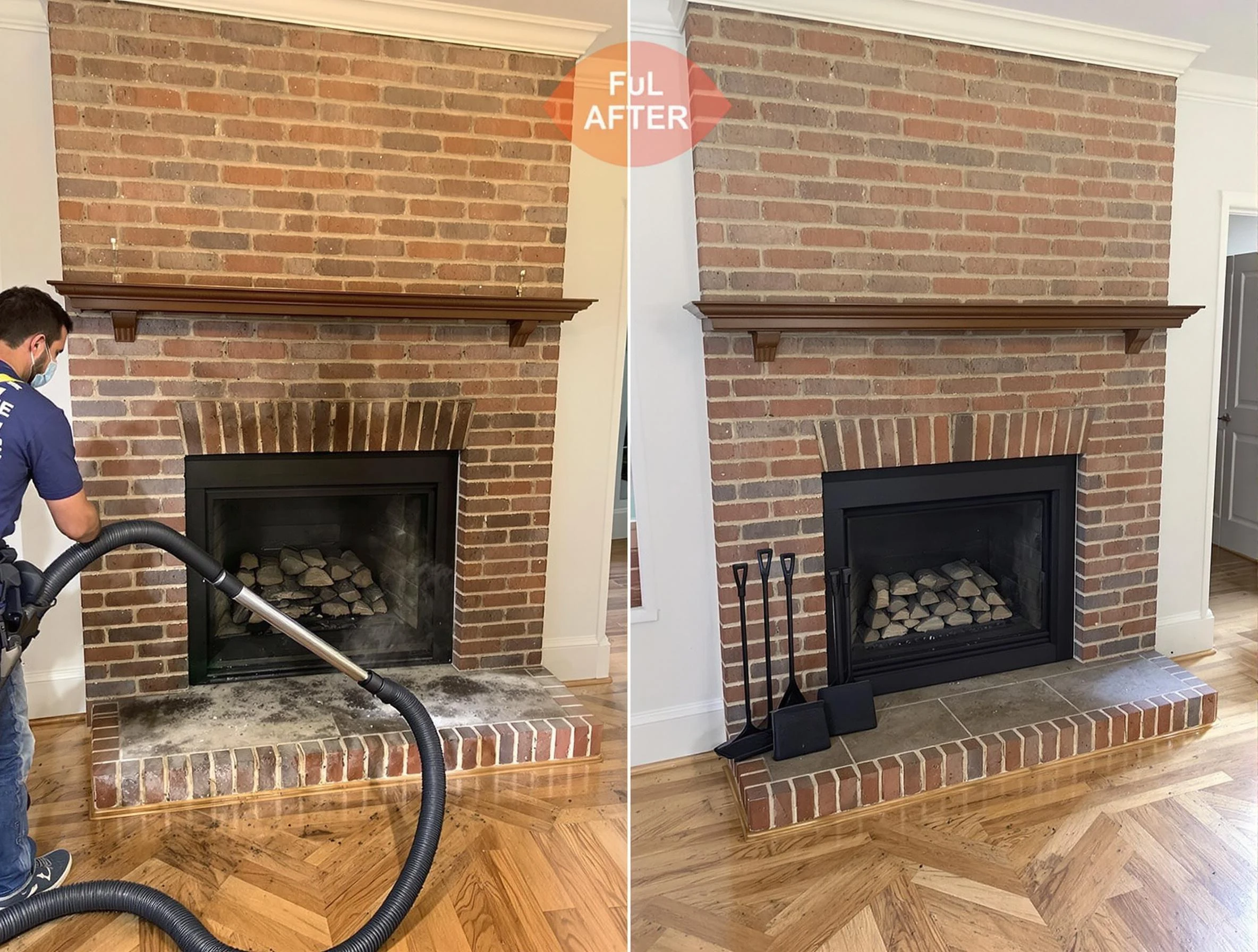 Forest Hills Chimney Sweep carefully sanitizing a fireplace in Forest Hills, TN