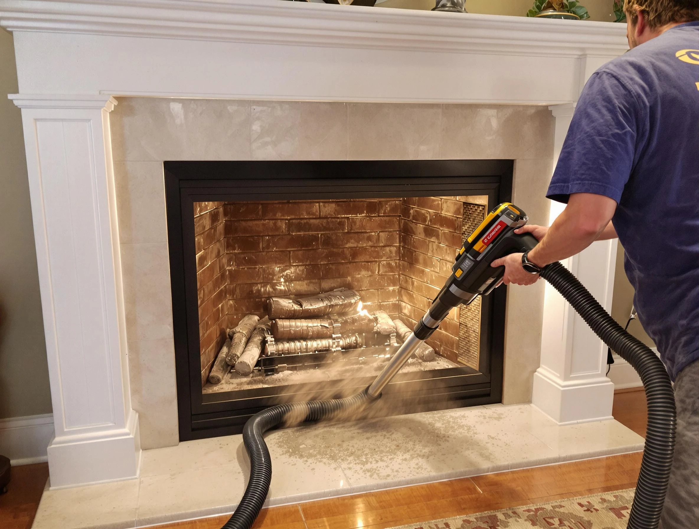 Fireplace cleaning performed by Forest Hills Chimney Sweep in Forest Hills, TN