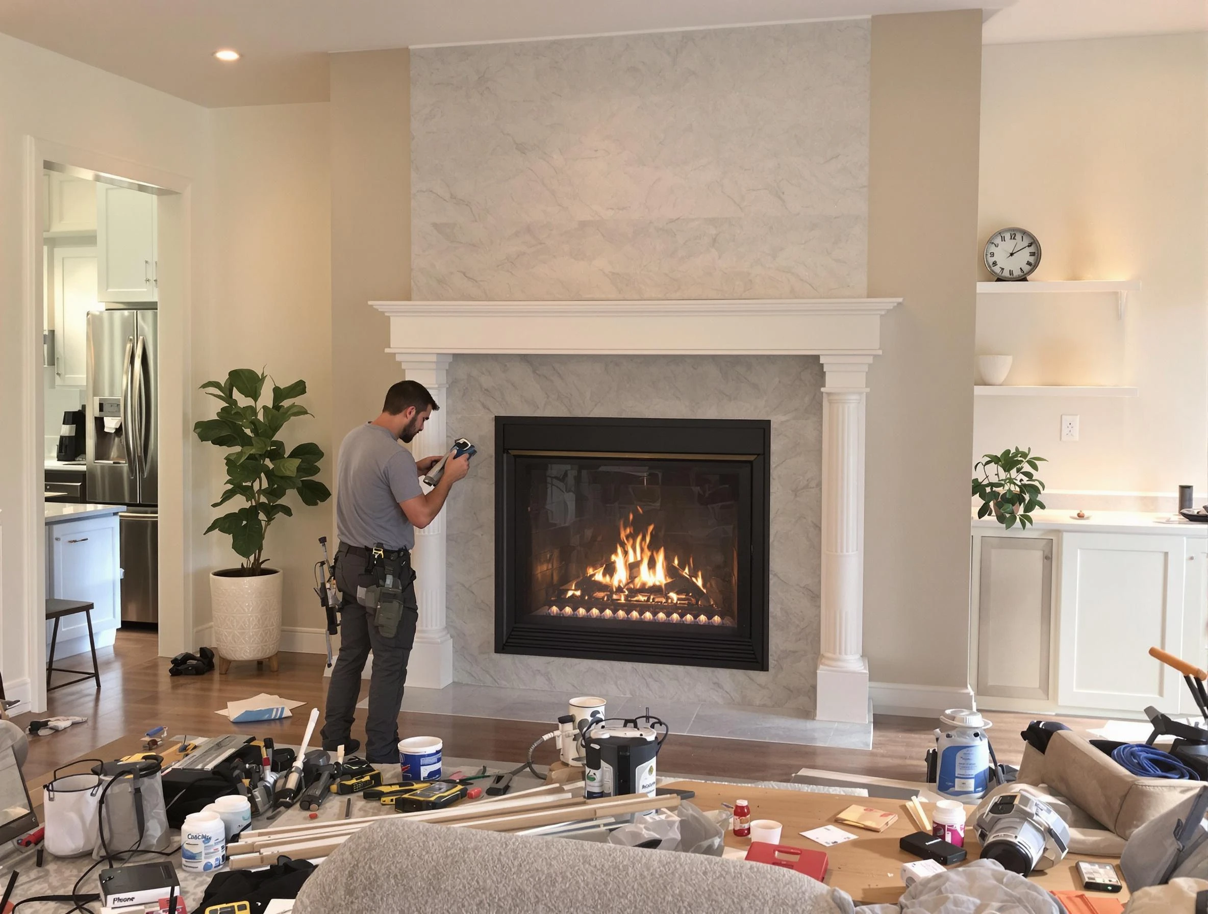 Newly installed fireplace by Forest Hills Chimney Sweep in Forest Hills, TN